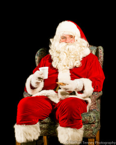 We gave Santa some cookies and hot chocolate and he posed for a portrait.